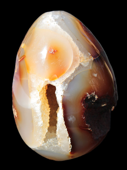Chocolate Agate crystal cave geode 498g