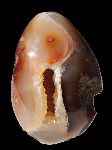 Chocolate Agate crystal cave geode 498g