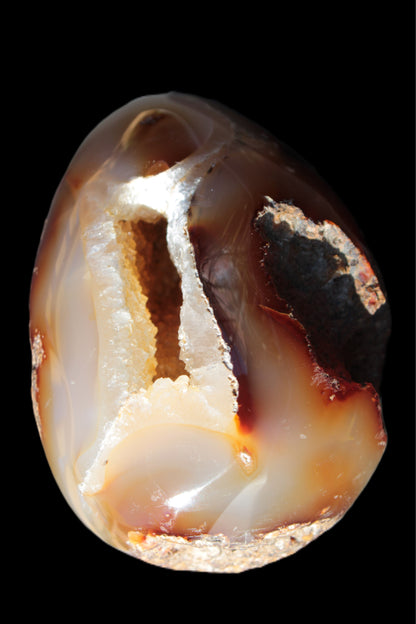 Chocolate Agate crystal cave geode 498g