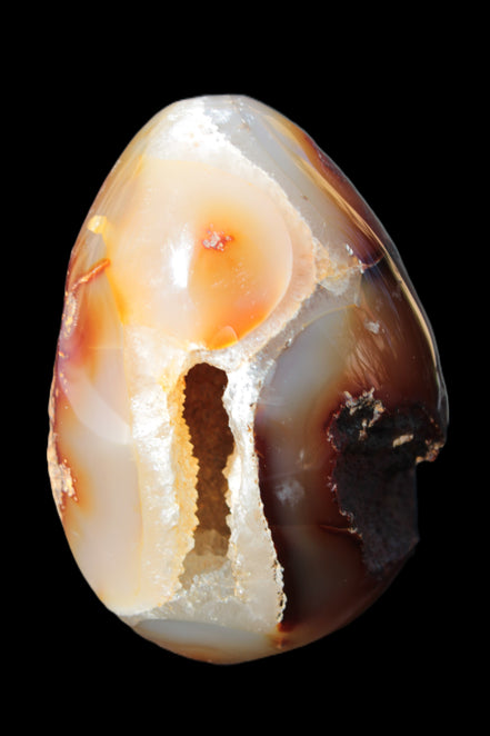 Chocolate Agate crystal cave geode 498g