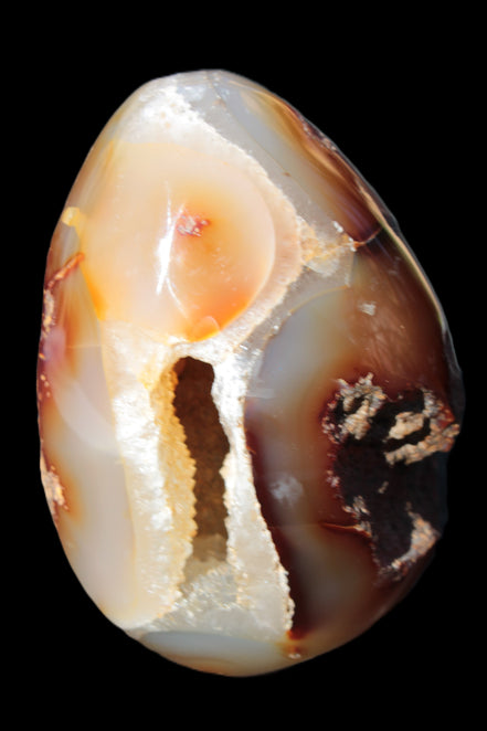 Chocolate Agate crystal cave geode 498g