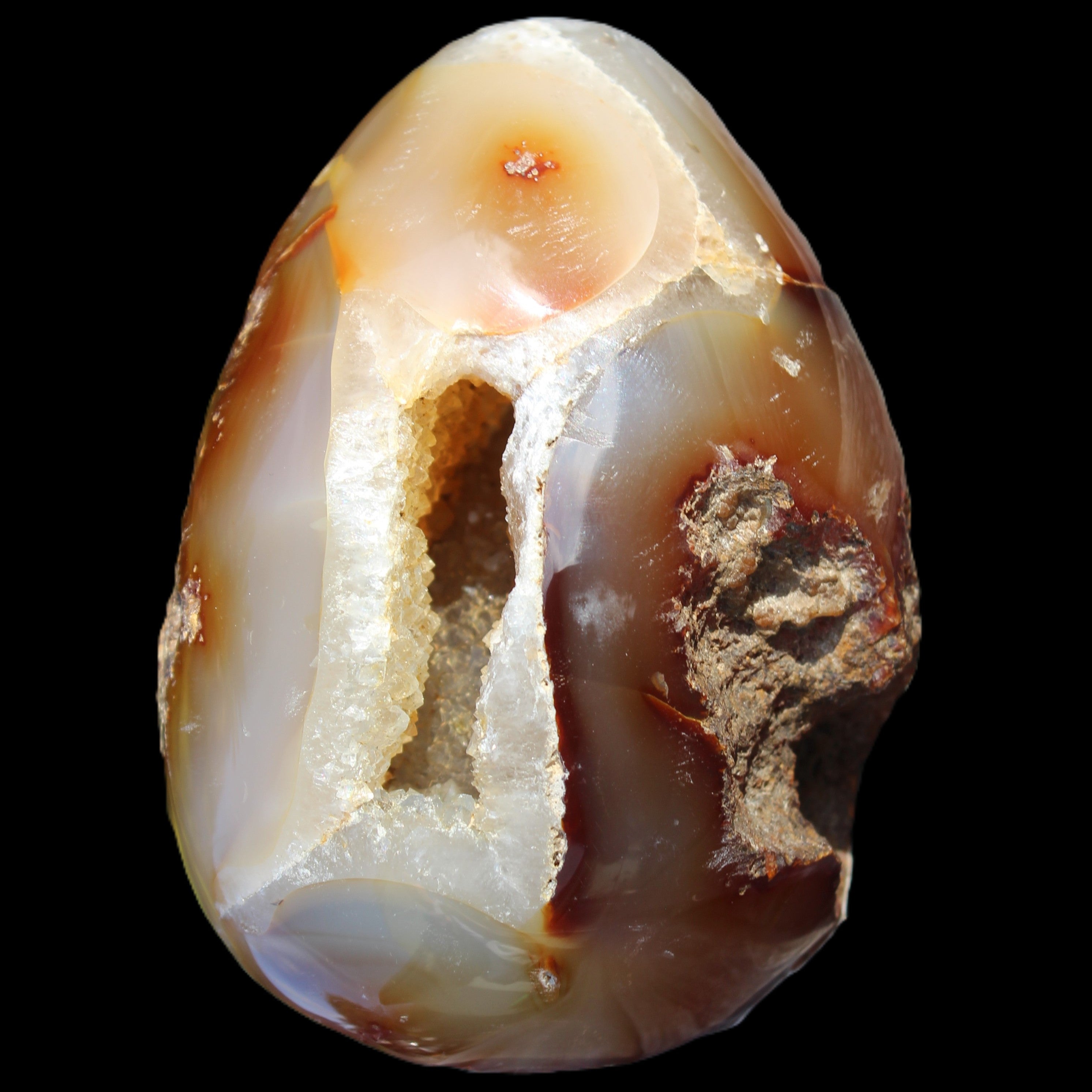 Chocolate Agate crystal cave geode 498g