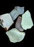 Green and Brown river Glass from Reedy Creek, Eldorado, Victoria - Rocks and Things Store