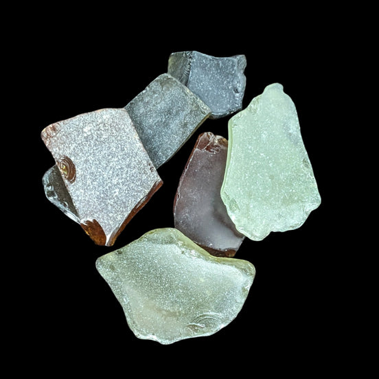 Green and Brown river Glass from Reedy Creek, Eldorado, Victoria - Rocks and Things Store