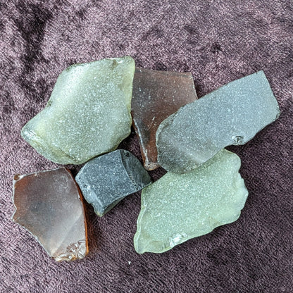 Green and Brown river Glass from Reedy Creek, Eldorado, Victoria Rocks and Things