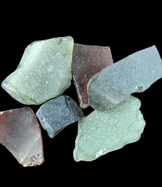 Green and Brown river Glass from Reedy Creek, Eldorado, Victoria - Rocks and Things Store