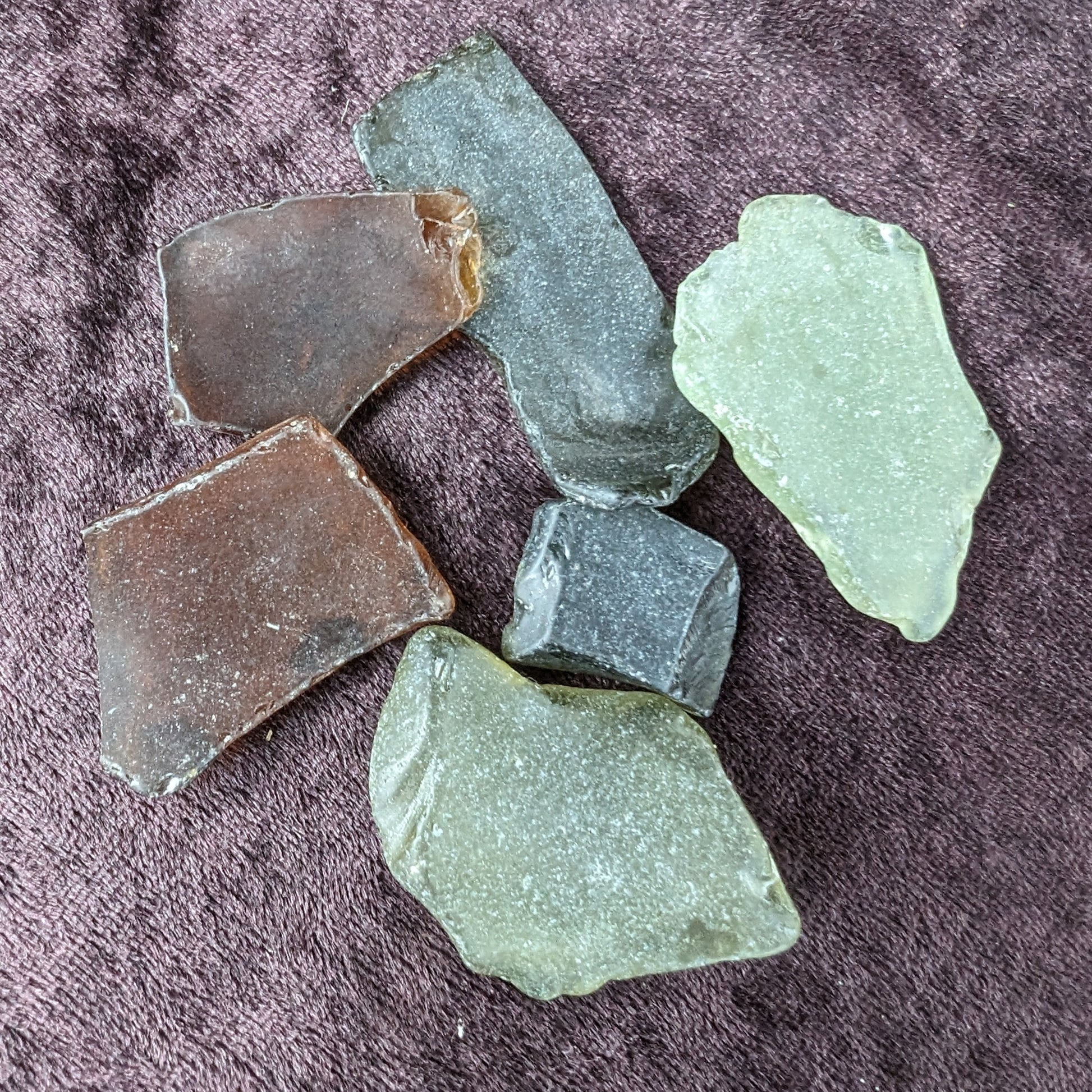 Green and Brown river Glass from Reedy Creek, Eldorado, Victoria Rocks and Things