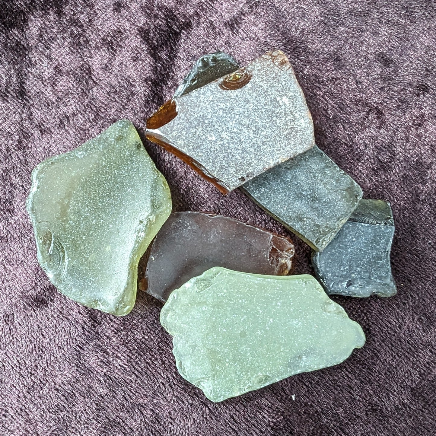 Green and Brown river Glass from Reedy Creek, Eldorado, Victoria Rocks and Things