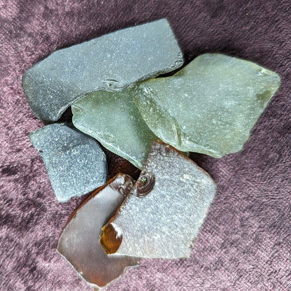 Green and Brown river Glass from Reedy Creek, Eldorado, Victoria Rocks and Things