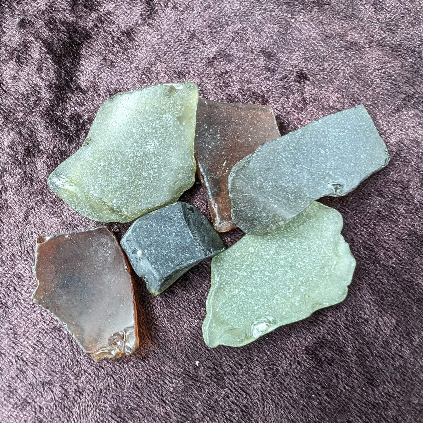 Green and Brown river Glass from Reedy Creek, Eldorado, Victoria Rocks and Things