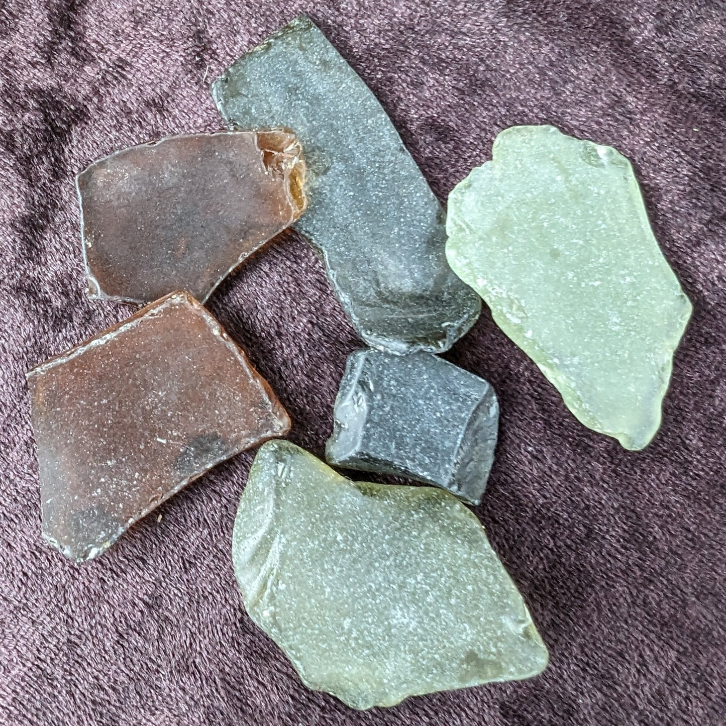 Green and Brown river Glass from Reedy Creek, Eldorado, Victoria Rocks and Things