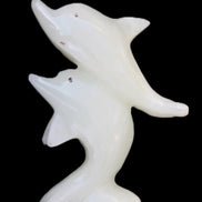 Afghan Jade hand-carved leaping Dolphin pair 42*42*110mm 267g in sunlight - Rocks and Things Store