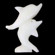 Afghan Jade hand-carved leaping Dolphin pair 42*42*110mm 267g in sunlight - Rocks and Things Store