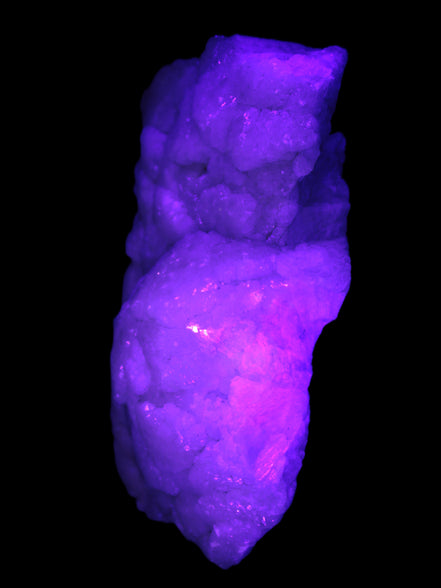 Calcite cluster 1345g in UV light - Rocks and Things Store