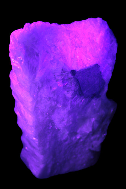 Calcite cluster 1345g in UV light - Rocks and Things Store