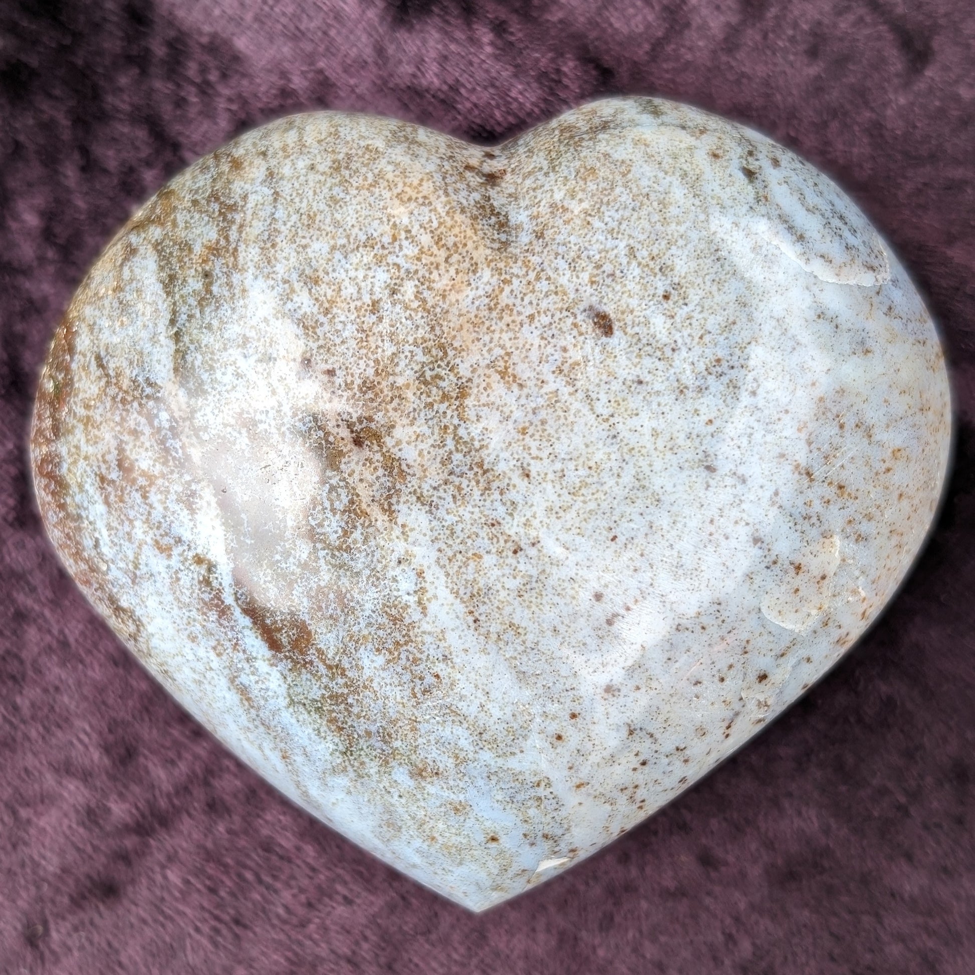 Ocean Jasper heart shape 220g Rocks and Things