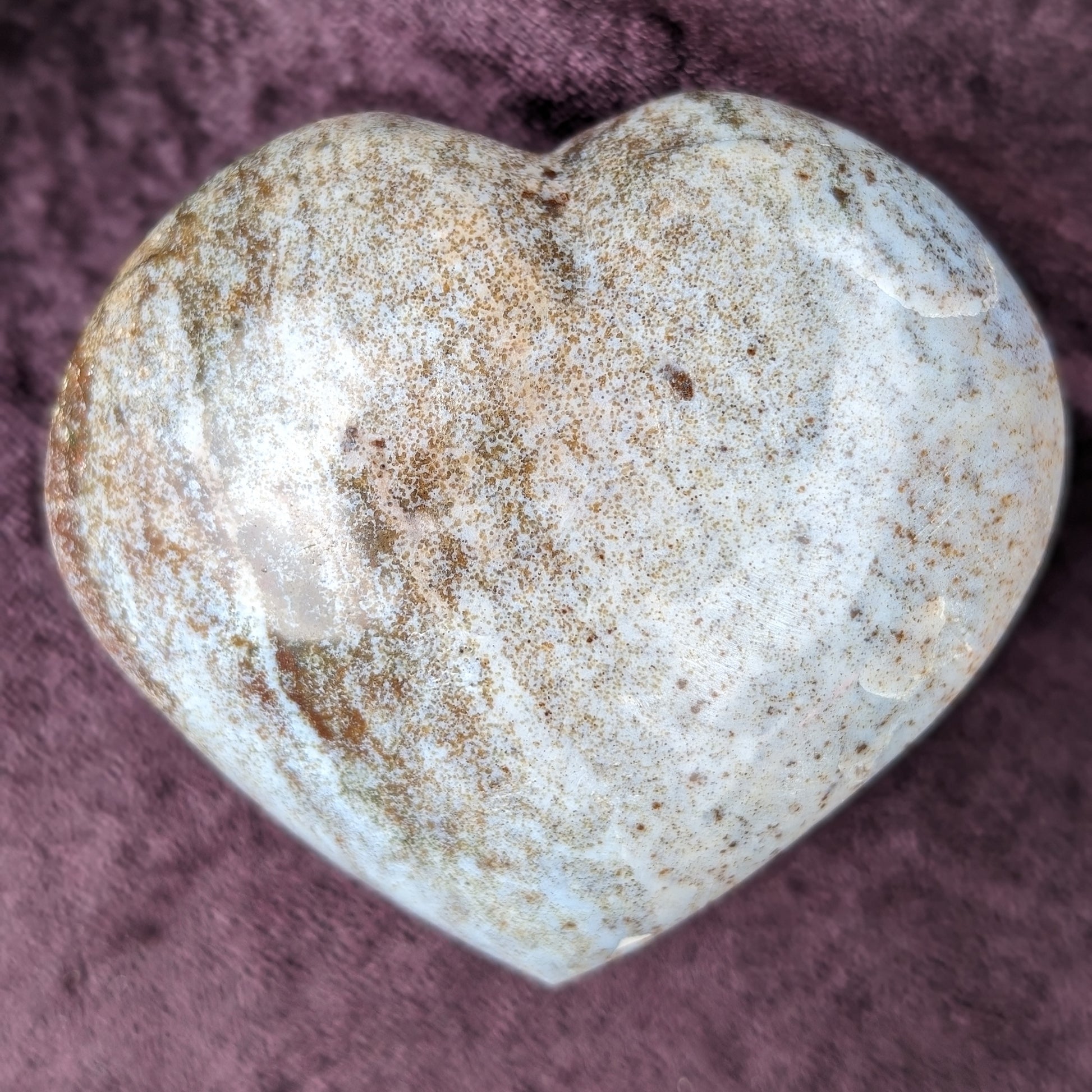 Ocean Jasper heart shape 220g Rocks and Things