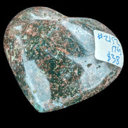 Ocean Jasper heart 176g in sunlight - Rocks and Things Store