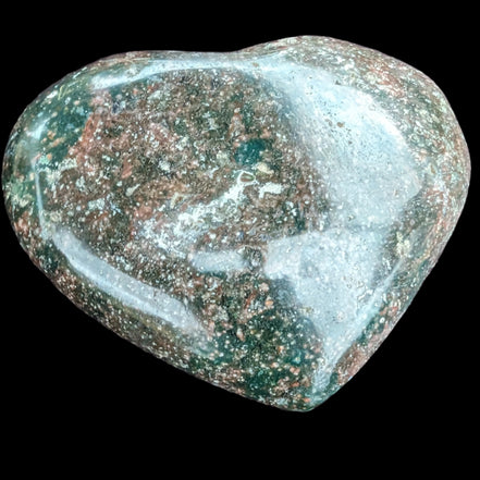 Ocean Jasper heart 176g in sunlight - Rocks and Things Store