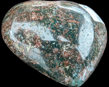 Ocean Jasper heart 176g in sunlight - Rocks and Things Store