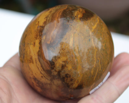 Yellow Jasper sphere 520g Rocks and Things