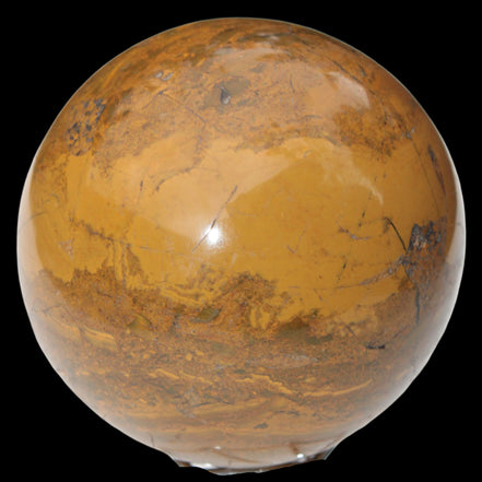Yellow Jasper sphere 520g in sunlight - Rocks and Things Store