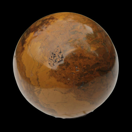 Yellow Jasper sphere 520g in sunlight - Rocks and Things Store