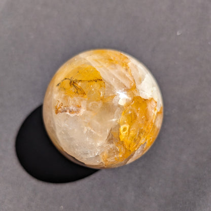 Yellow flower Calcite sphere from Madagascar 436g Rocks and Things