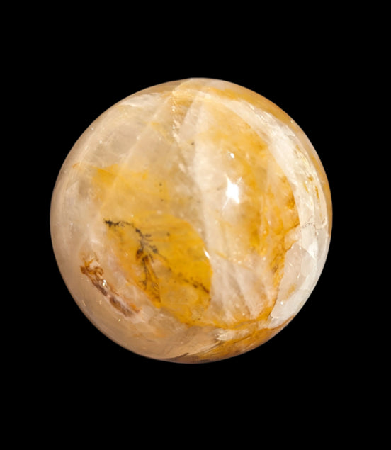 Yellow flower Calcite sphere from Madagascar 436g in sunshine - Rocks and Things Store