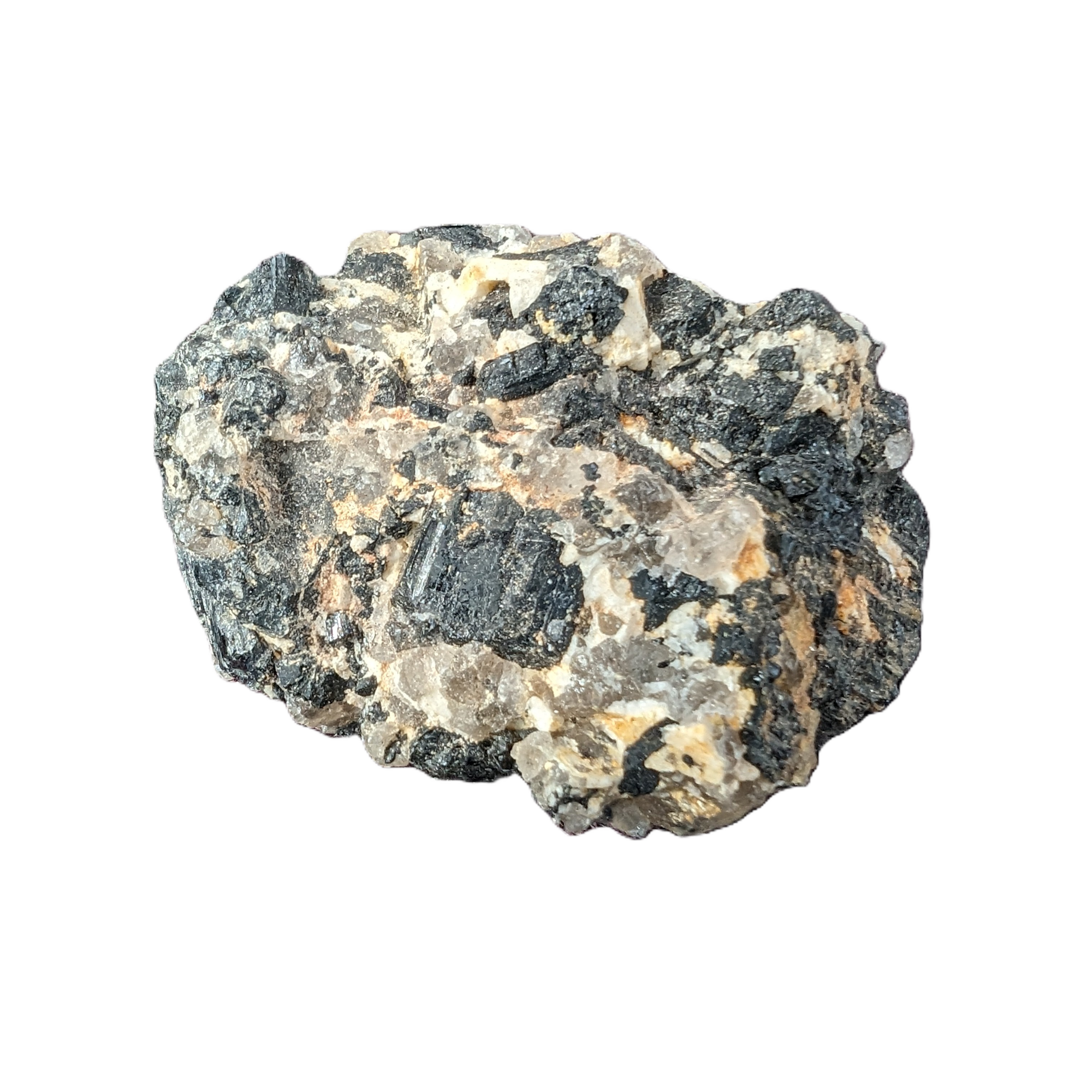 Black Tourmaline cluster in matrix with Quartz 62g - Rocks and Things Store