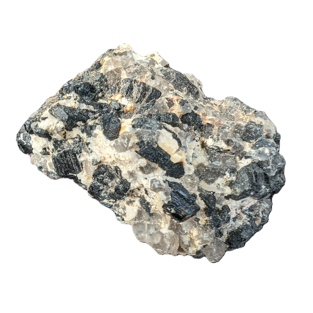 Black Tourmaline cluster in matrix with Quartz 62g - Rocks and Things Store