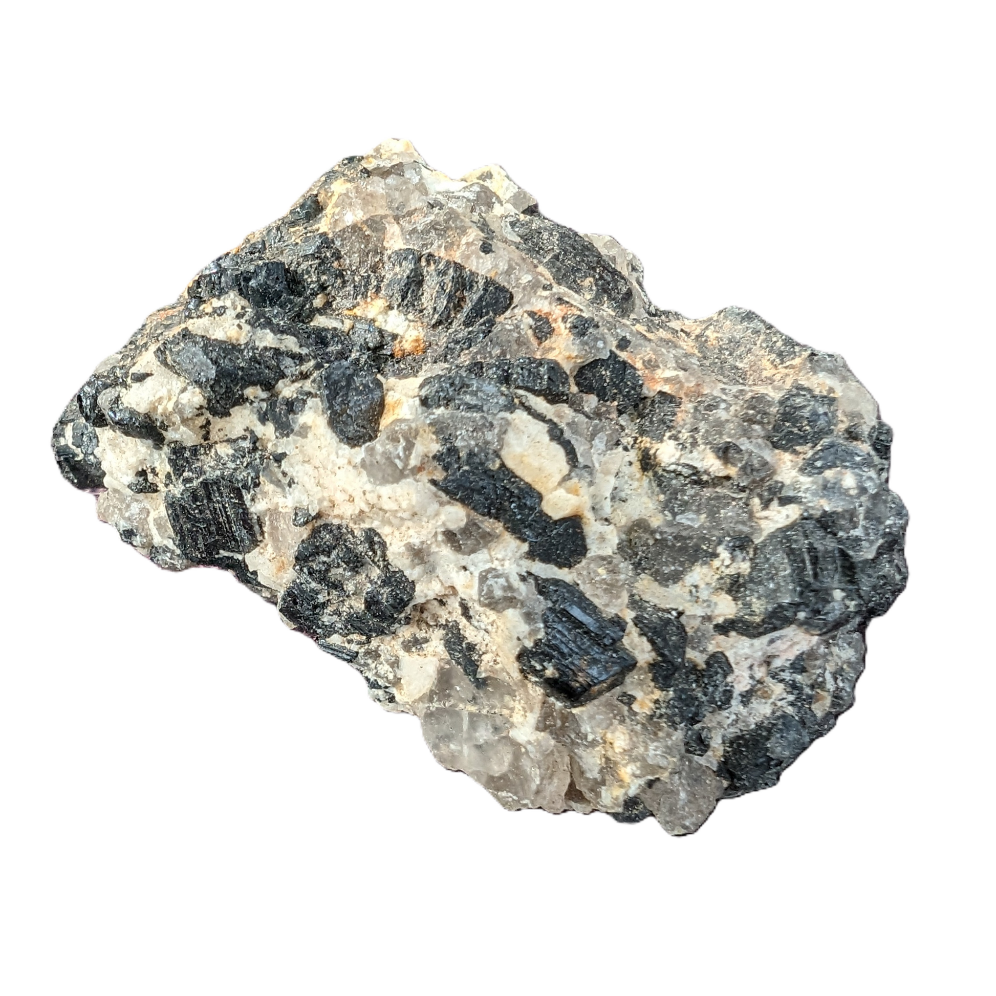 Black Tourmaline cluster in matrix with Quartz 62g - Rocks and Things Store
