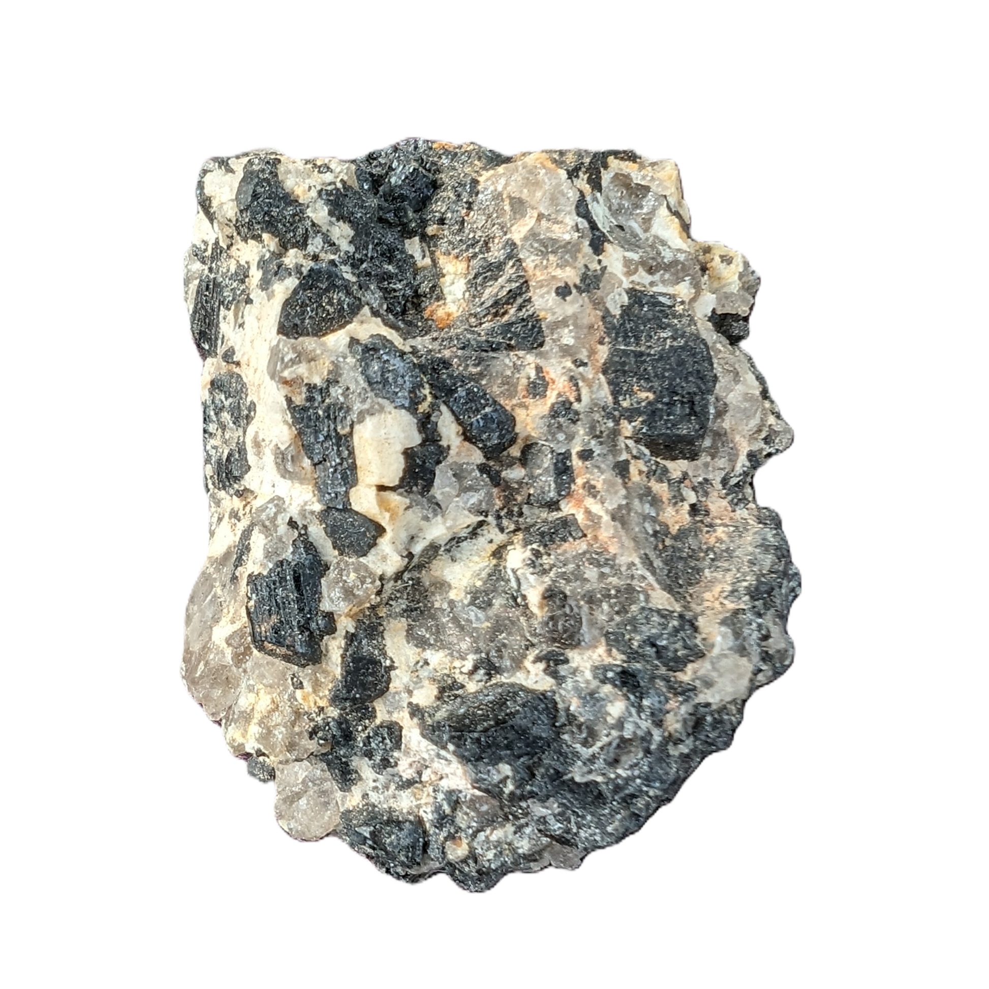Black Tourmaline cluster in matrix with Quartz 62g - Rocks and Things Store