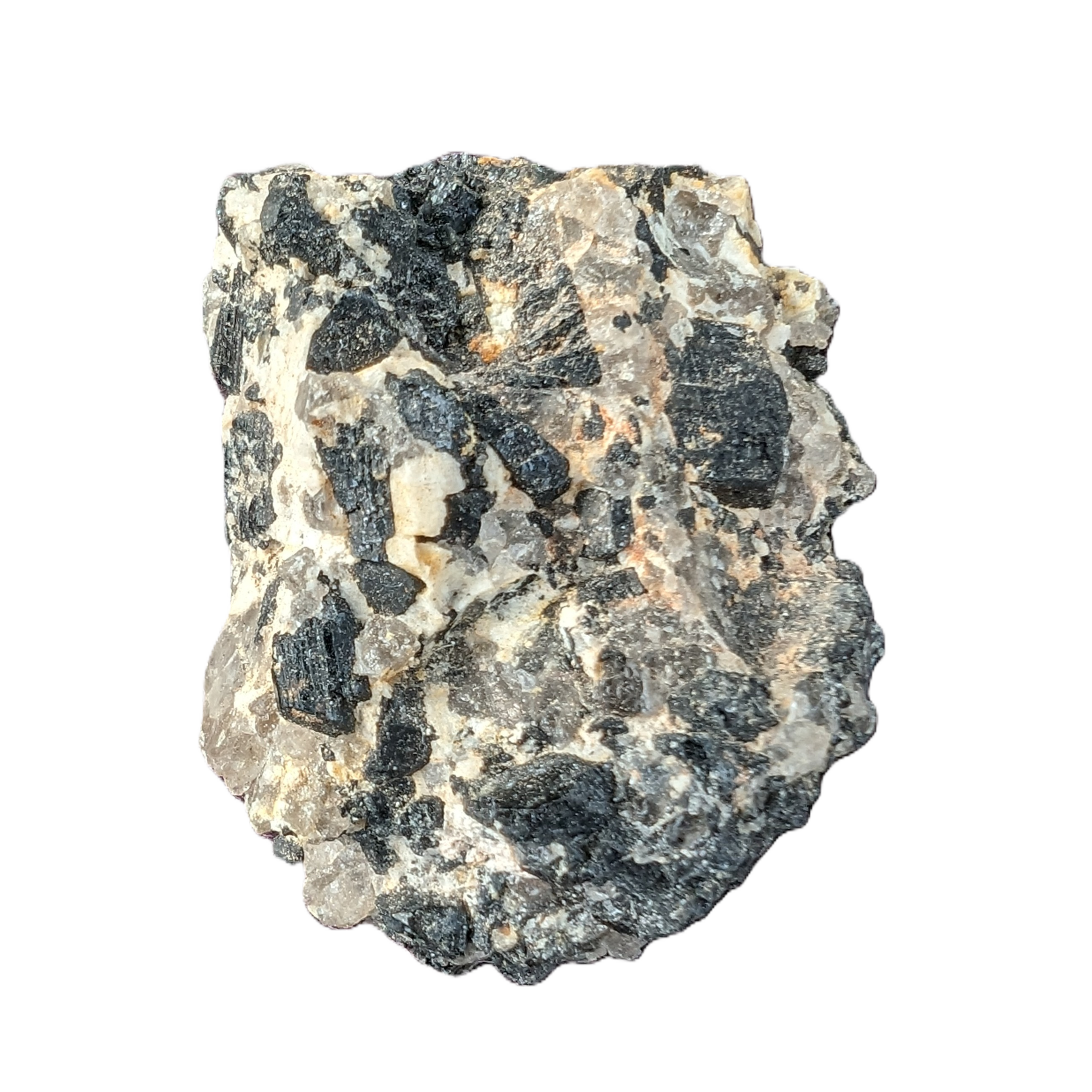 Black Tourmaline cluster in matrix with Quartz 62g - Rocks and Things Store