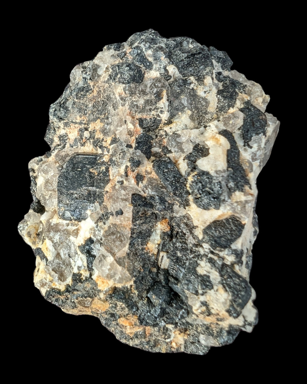 Black Tourmaline cluster in matrix with Quartz 62g - Rocks and Things Store