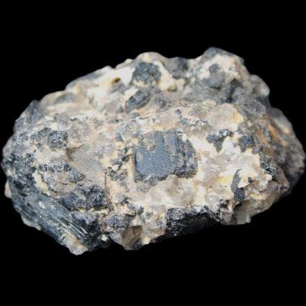 Black Tourmaline cluster in matrix with Quartz 62g in sunlight - Rocks and Things Store