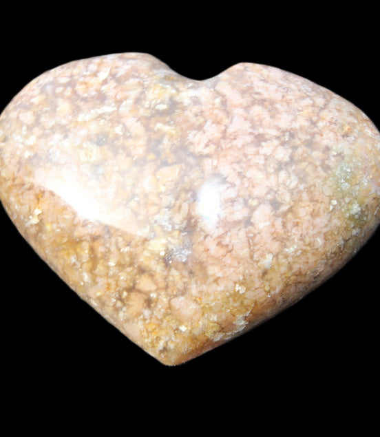 Cherry Blossom Agate heart 89g in sunlight - Rocks and Things Store