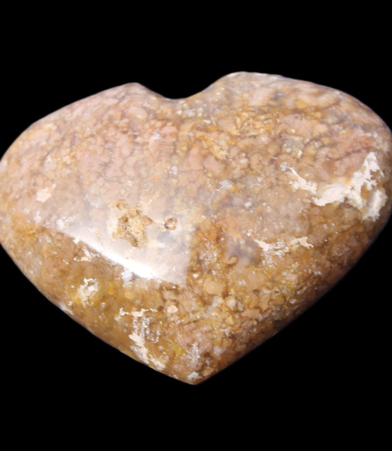 Cherry Blossom Agate heart 89g in sunlight - Rocks and Things Store