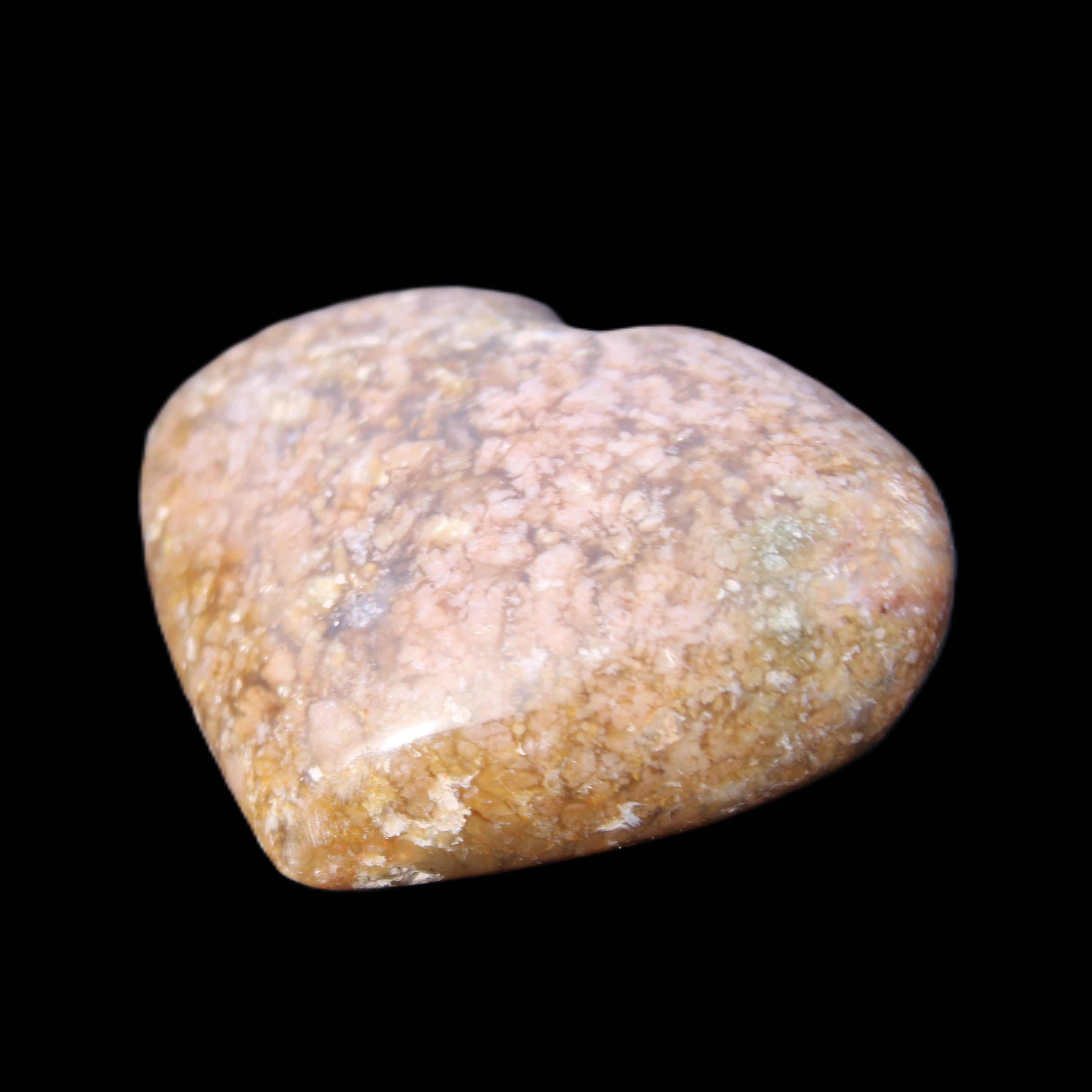Cherry Blossom Agate heart 89g in sunlight - Rocks and Things Store