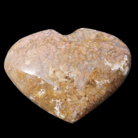 Cherry Blossom Agate heart 89g in sunlight - Rocks and Things Store