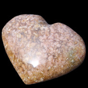 Cherry Blossom Agate heart 89g in sunlight - Rocks and Things Store