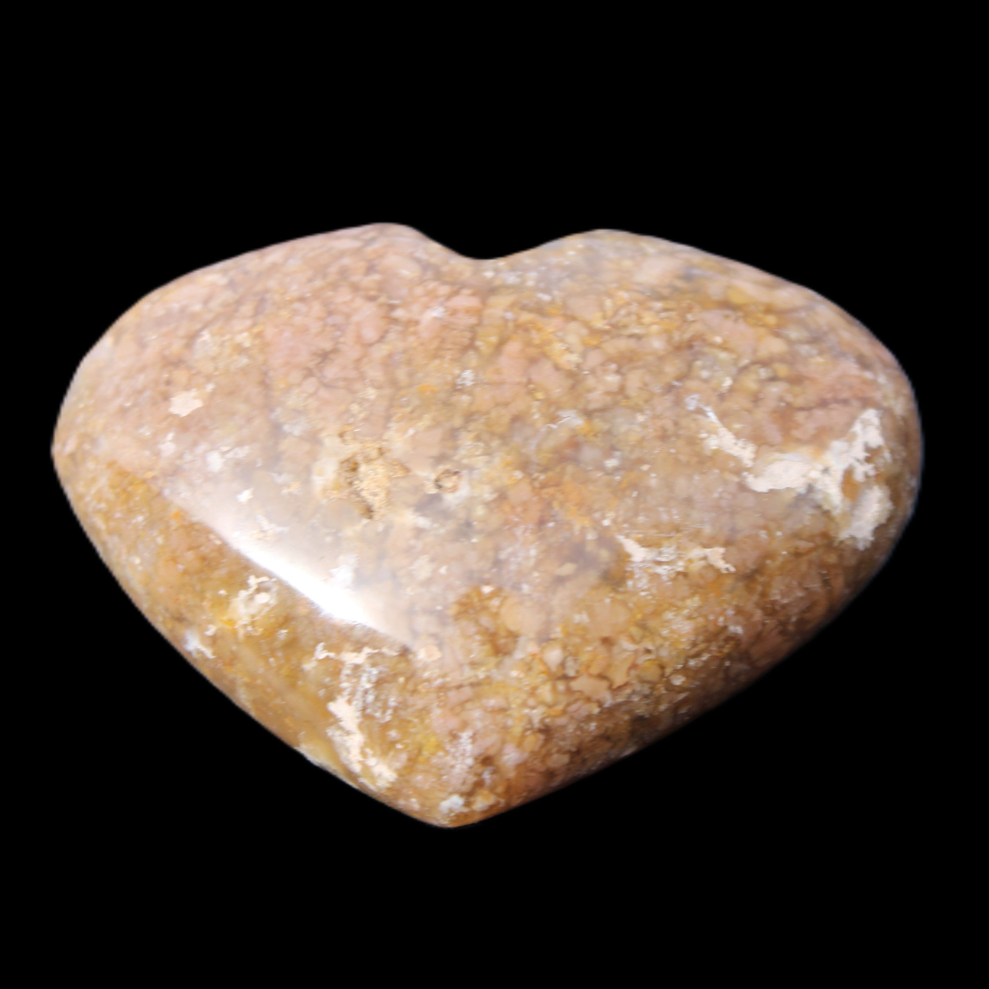 Cherry Blossom Agate heart 89g in sunlight - Rocks and Things Store