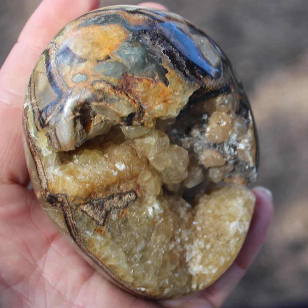 Septarian Dragon Stone geode egg 392g Rocks and Things