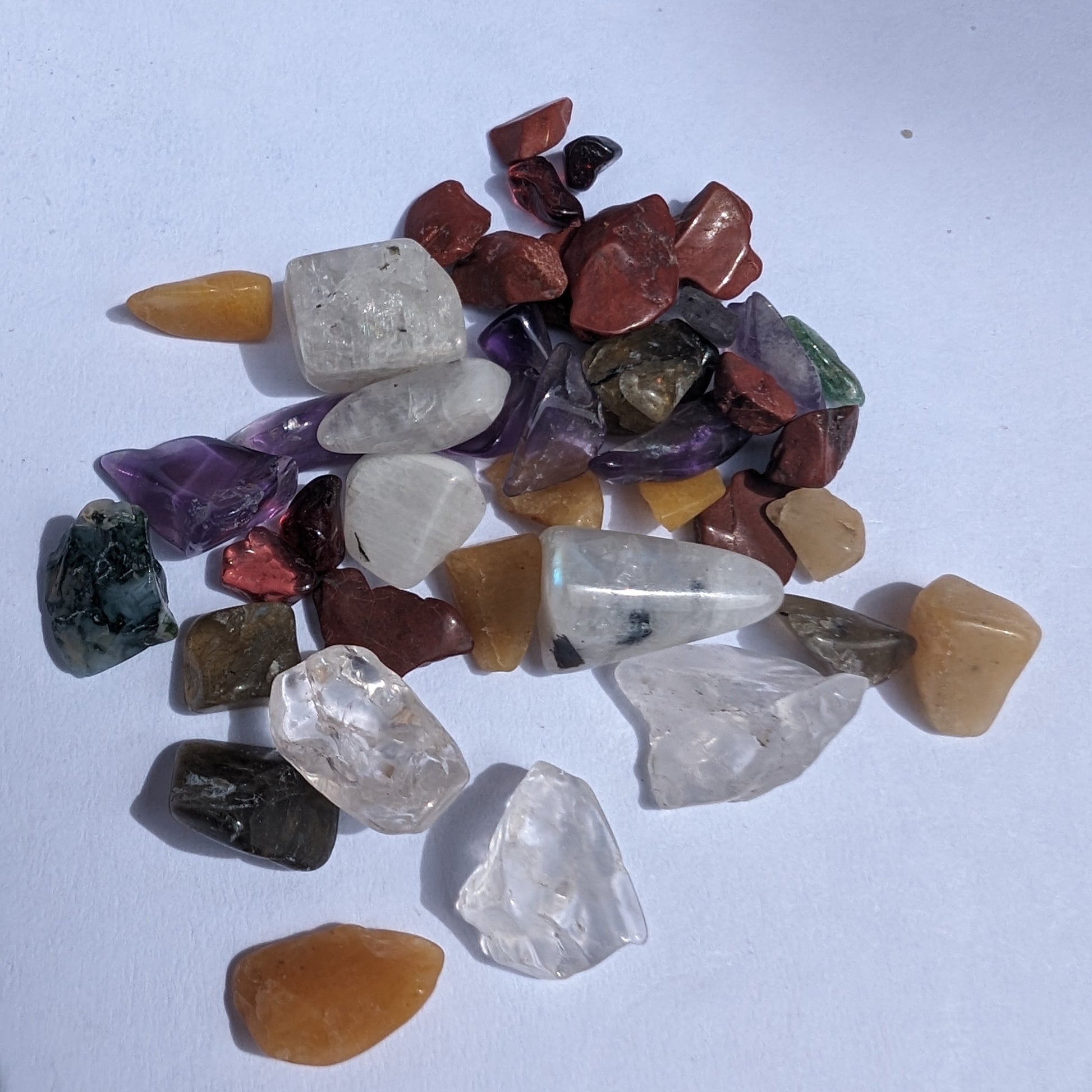 Pretty tiny mixed crystal polished chips 10g Rocks and Things