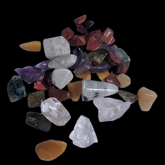 Pretty tiny mixed crystal polished chips 10g - Rocks and Things Store