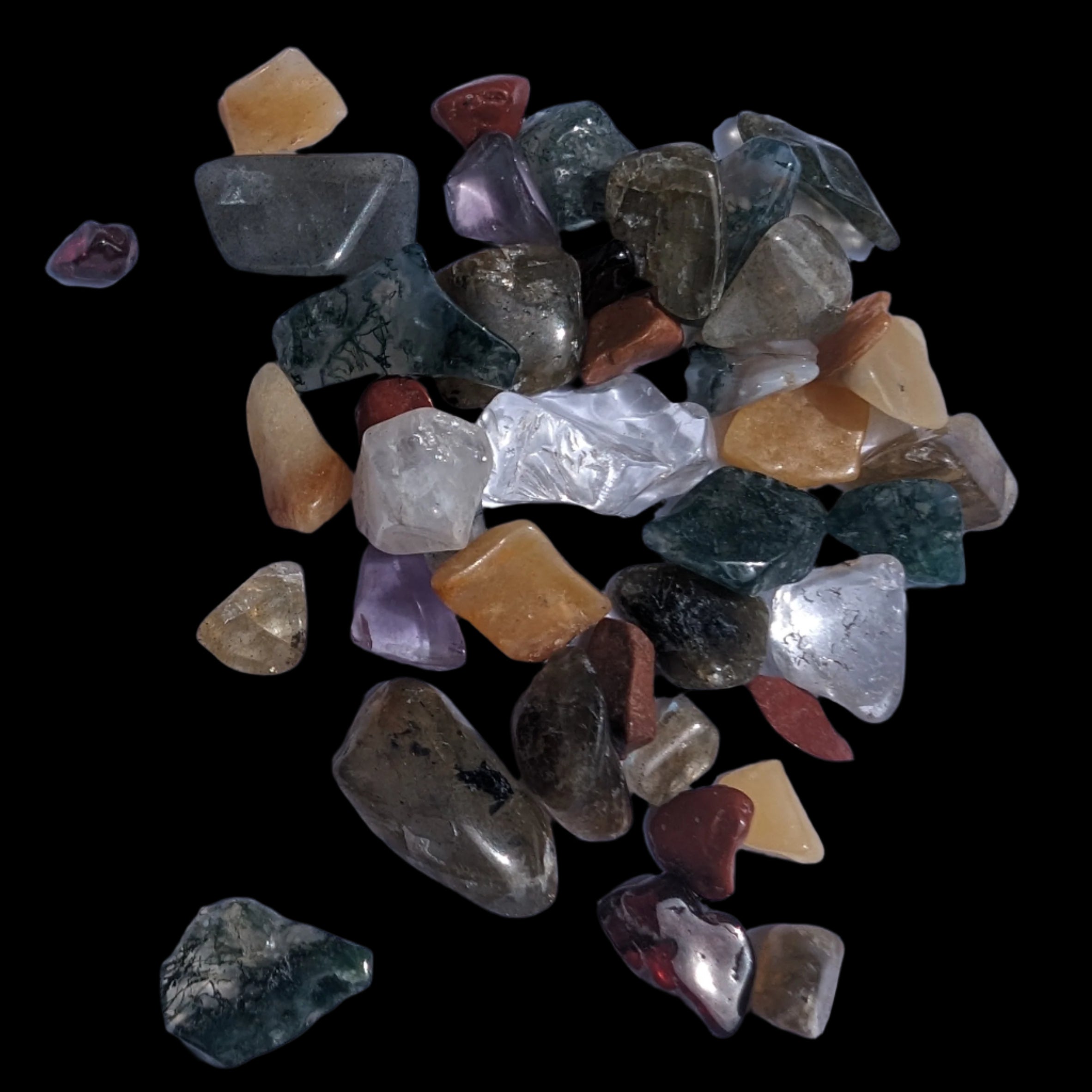 Pretty tiny mixed crystal polished chips 10g - Rocks and Things Store