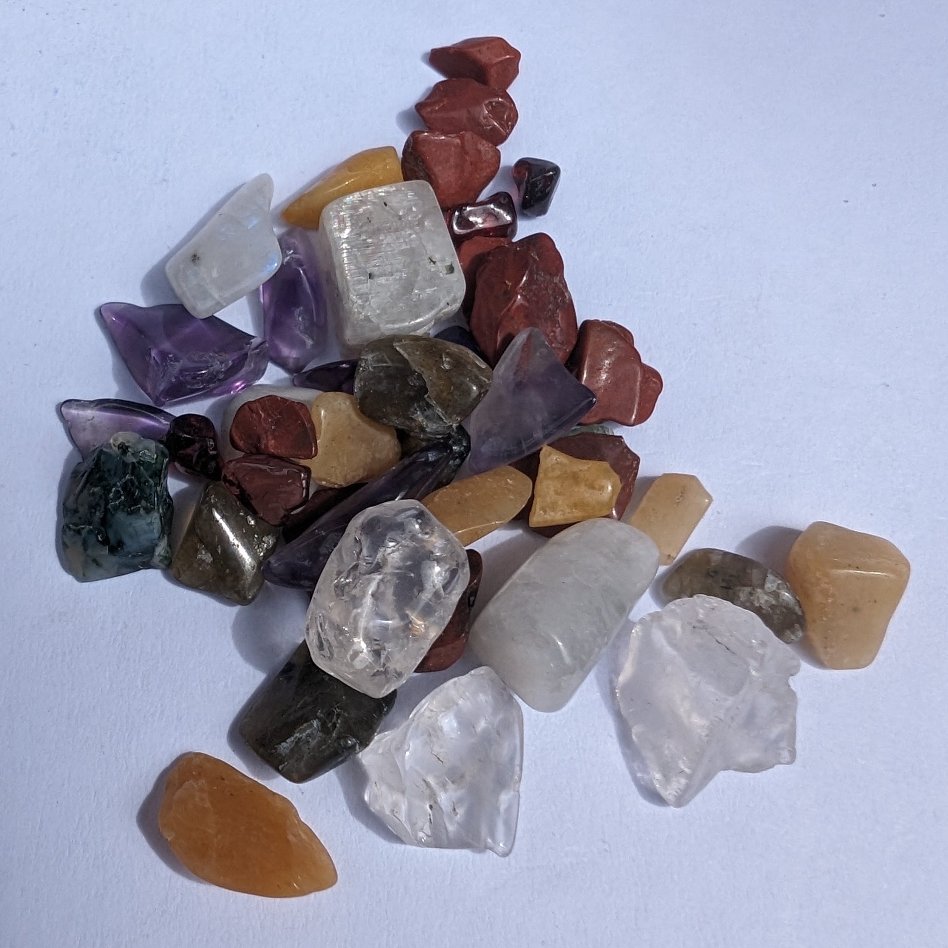 Pretty tiny mixed crystal polished chips 10g Rocks and Things