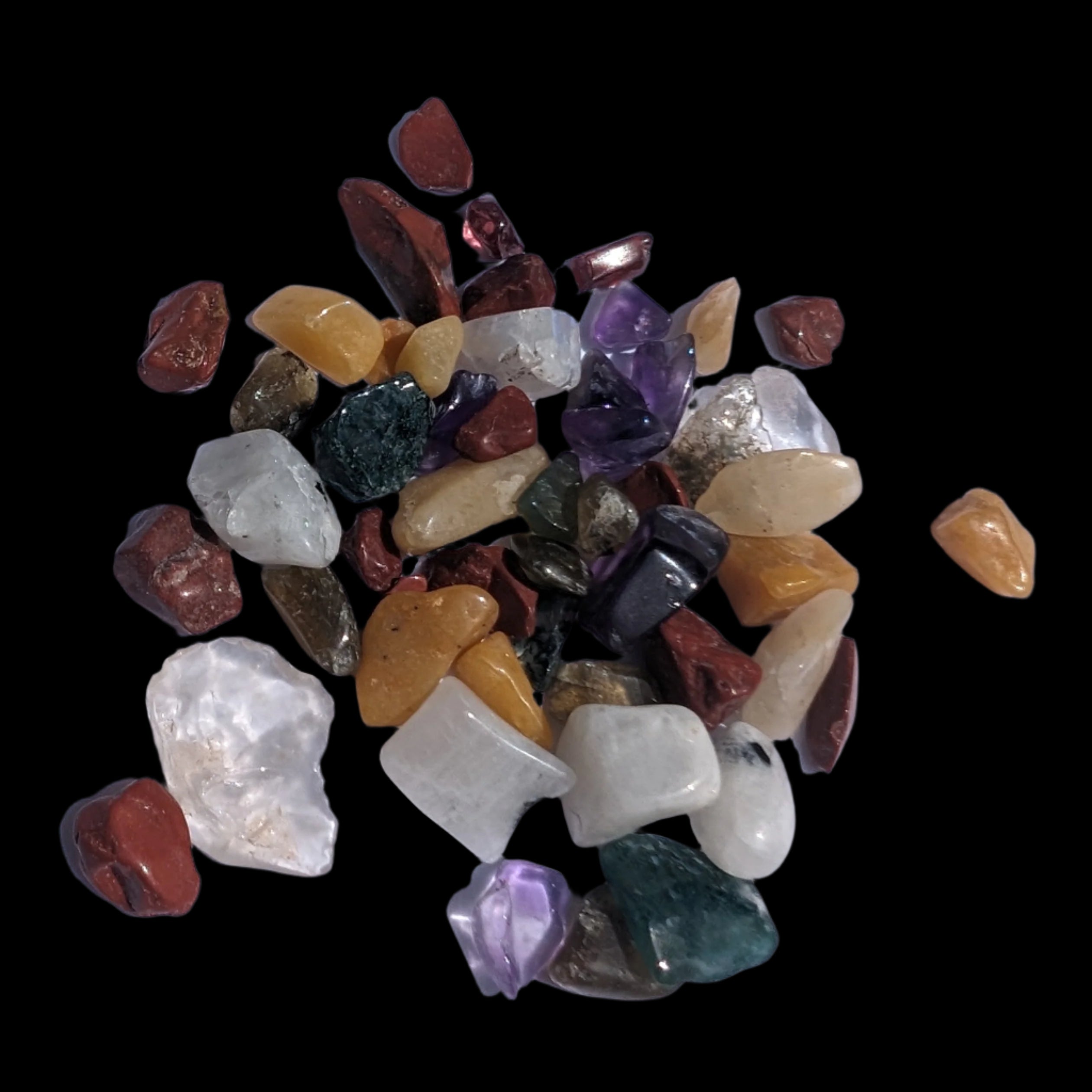 Pretty tiny mixed crystal polished chips 10g - Rocks and Things Store