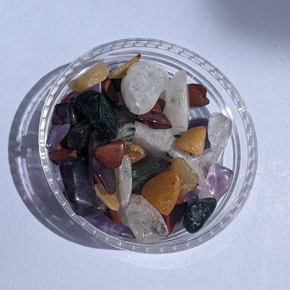 Pretty tiny mixed crystal polished chips 10g Rocks and Things