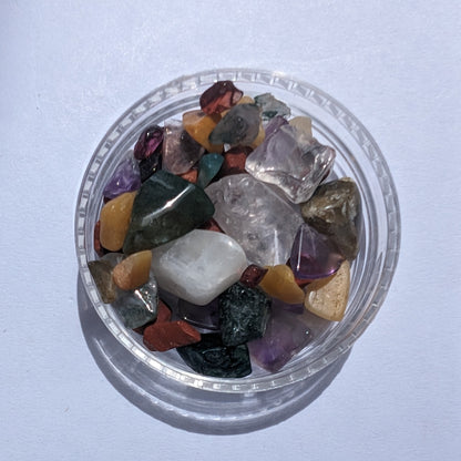 Pretty tiny mixed crystal polished chips 10g Rocks and Things